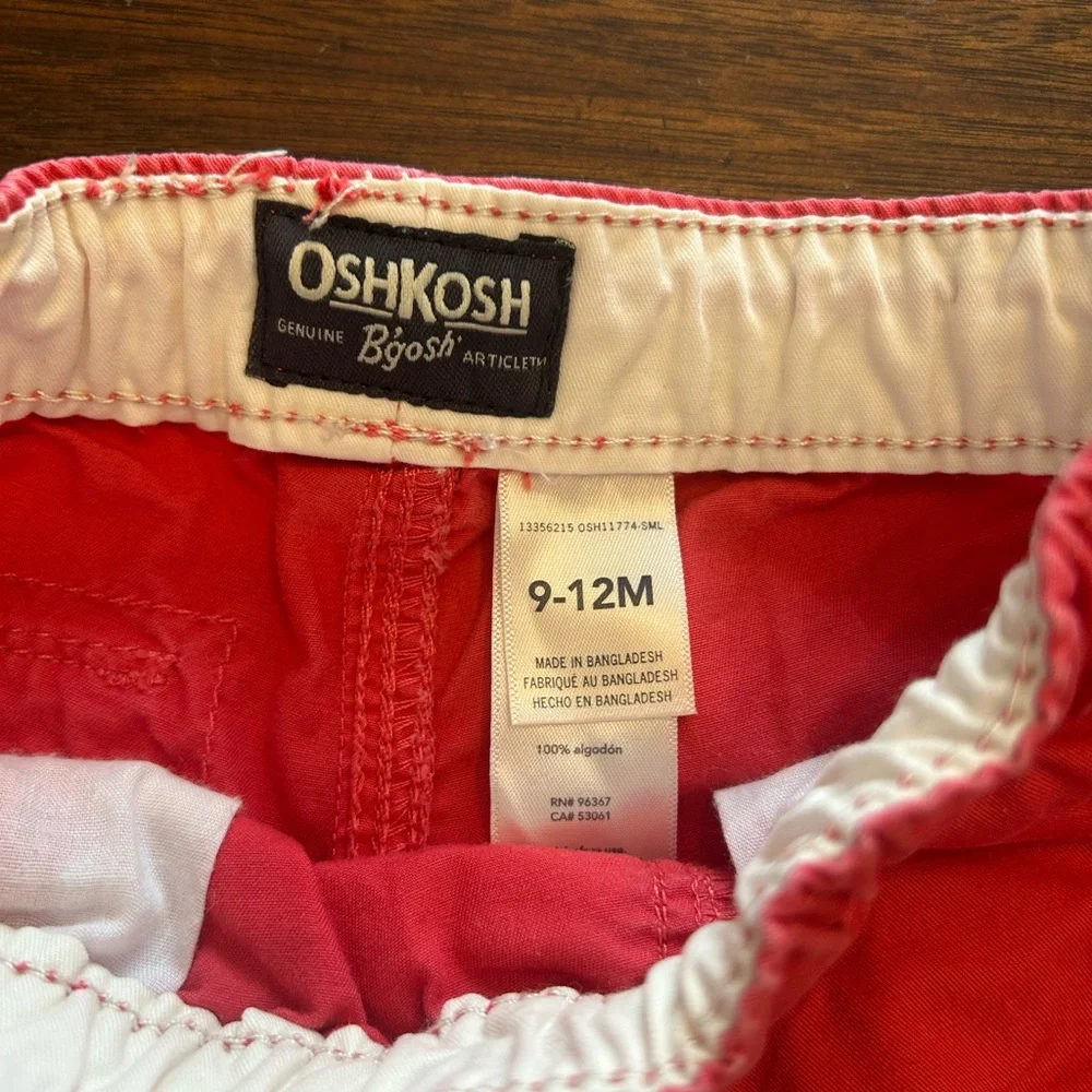 OshKosh B'gosh Coral Red Drawstring Athletic Shorts - Picture 3 of 3